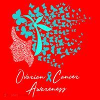 Ovarian Cancer Awareness Teal Butterflies Gift Santa Hat thumb 1