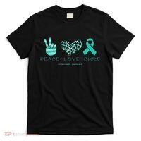 Ovarian Cancer Awareness Peace Love Cure Ovarian Cancer Awar T-Shirt thumb 0