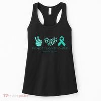 Ovarian Cancer Awareness Peace Love Cure Ovarian Cancer Awar Women's Tank Top thumb 0
