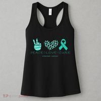 Ovarian Cancer Awareness Peace Love Cure Ovarian Cancer Awar Women's Tank Top thumb 3