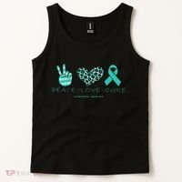 Ovarian Cancer Awareness Peace Love Cure Ovarian Cancer Awar Tank Top thumb 2