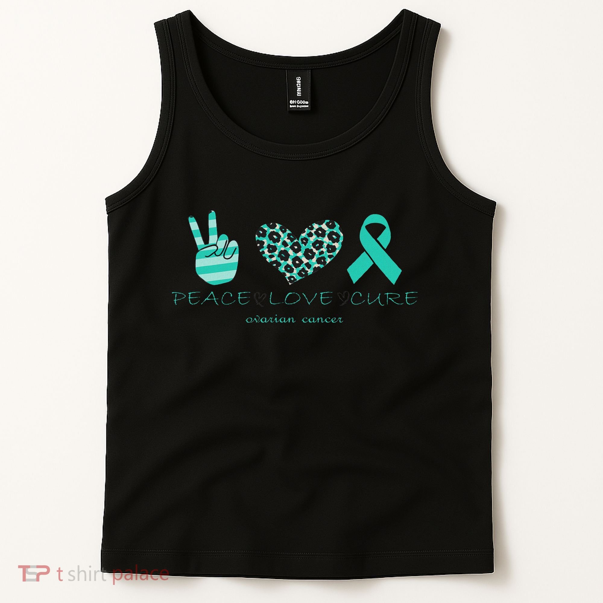 Ovarian Cancer Awareness Peace Love Cure Ovarian Cancer Awar Tank Top