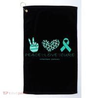 Ovarian Cancer Awareness Peace Love Cure Ovarian Cancer Awar Golf Towel thumb 0