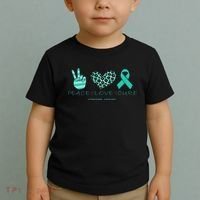 Ovarian Cancer Awareness Peace Love Cure Ovarian Cancer Awar Toddler T-Shirt thumb 2