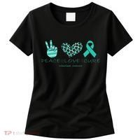 Ovarian Cancer Awareness Peace Love Cure Ovarian Cancer Awar Women's T-Shirt thumb 0
