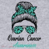 Ovarian Cancer Awareness Messy Bun Support Women Women's Sweatshirt thumb 2