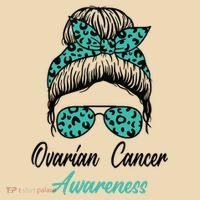 Ovarian Cancer Awareness Messy Bun Support Women Tote Bag thumb 4