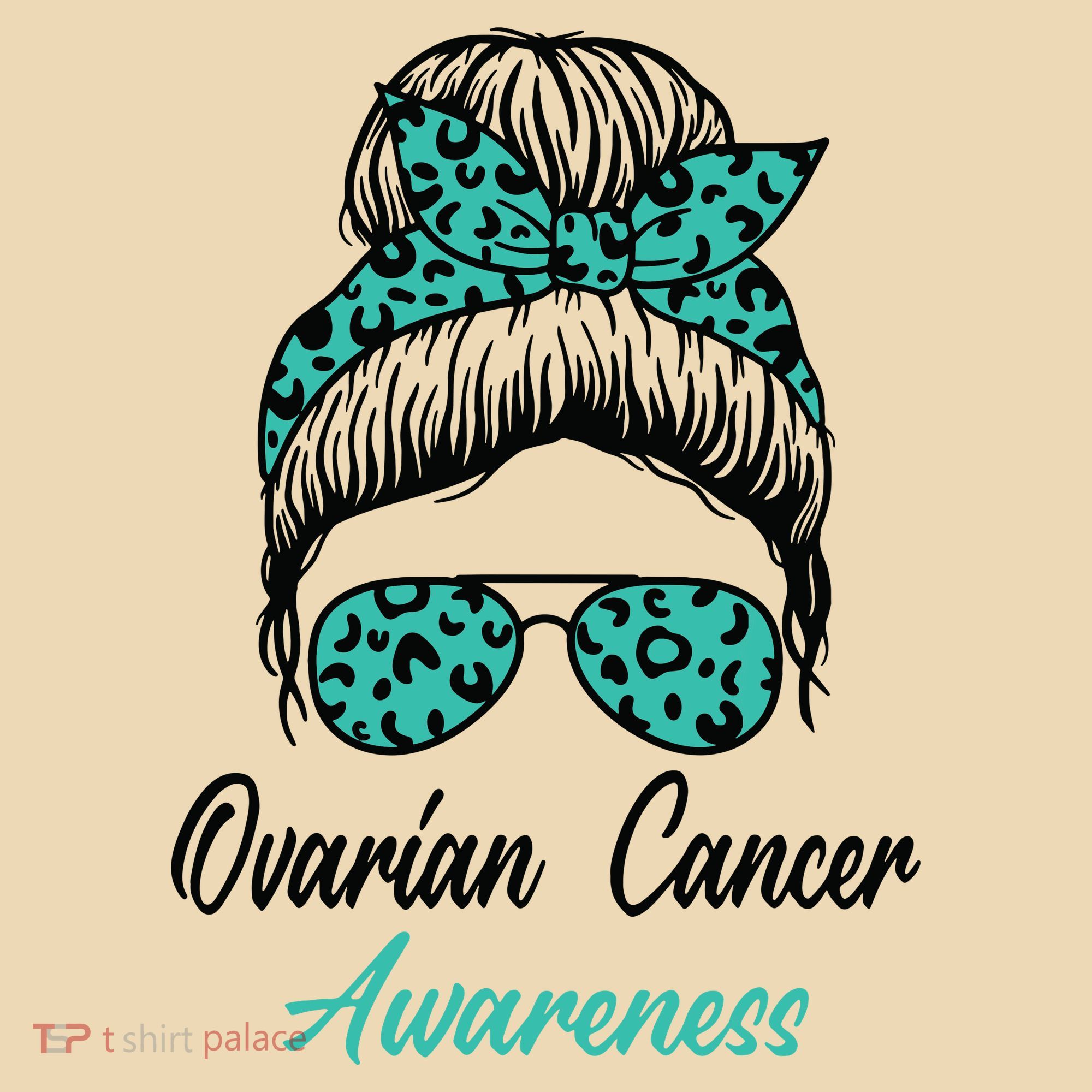 Ovarian Cancer Awareness Messy Bun Support Women Tote Bag