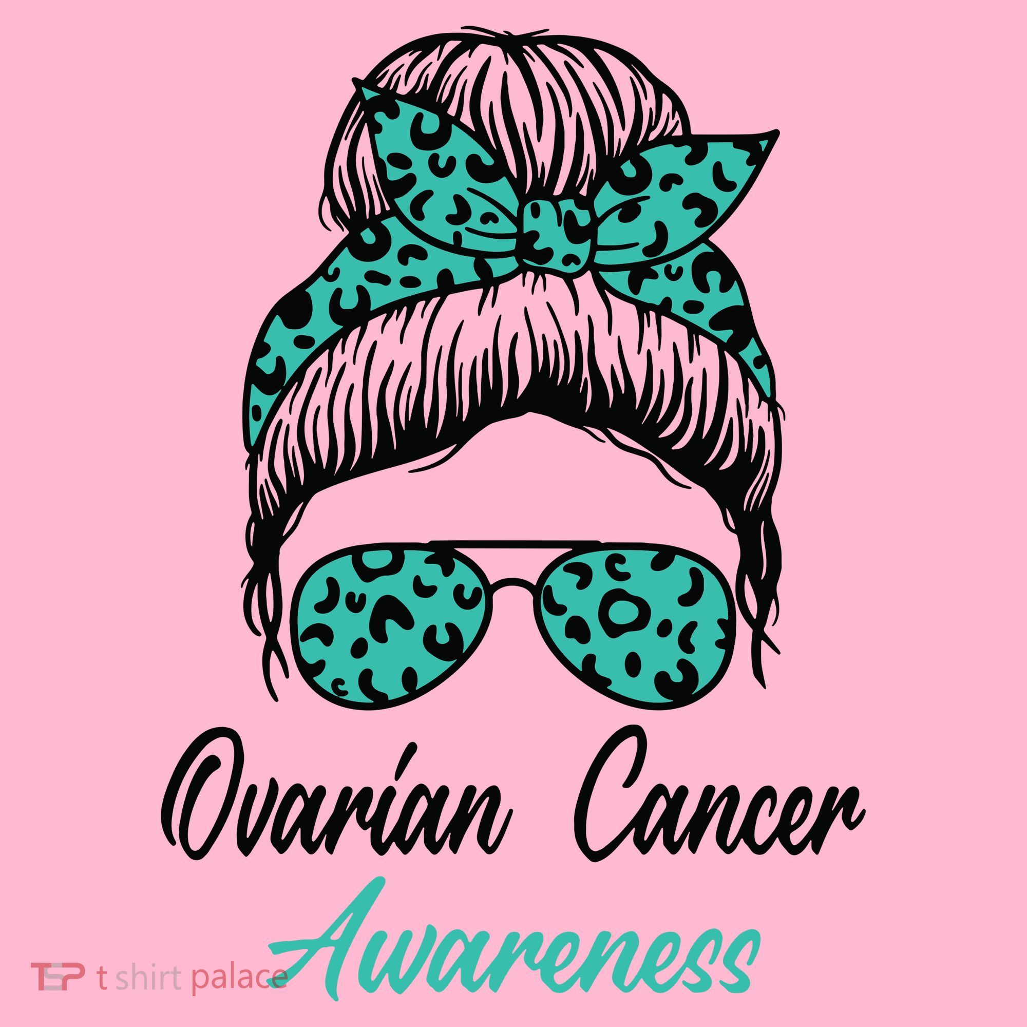 Ovarian Cancer Awareness Messy Bun Support Women Coaster