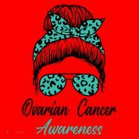 Ovarian Cancer Awareness Messy Bun Support Women Santa Hat thumb 1
