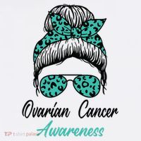 Ovarian Cancer Awareness Messy Bun Support Women Hoodie thumb 7