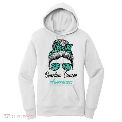 Ovarian Cancer Awareness Messy Bun Support Women Women's Hoodie