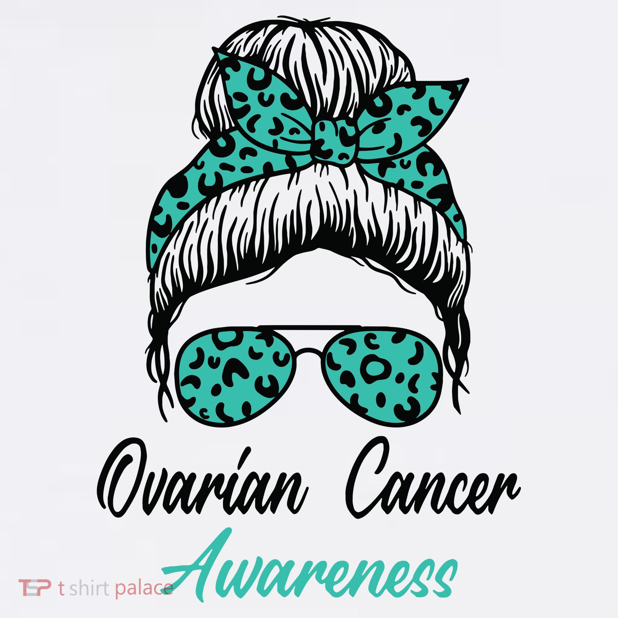 Ovarian Cancer Awareness Messy Bun Support Women Women's Hoodie