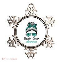 Ovarian Cancer Awareness Messy Bun Support Women Ornament thumb 0