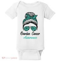 Ovarian Cancer Awareness Messy Bun Support Women Baby Bodysuit thumb 0