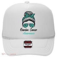 Ovarian Cancer Awareness Messy Bun Support Women Hat thumb 0