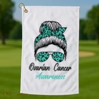 Ovarian Cancer Awareness Messy Bun Support Women Golf Towel thumb 1