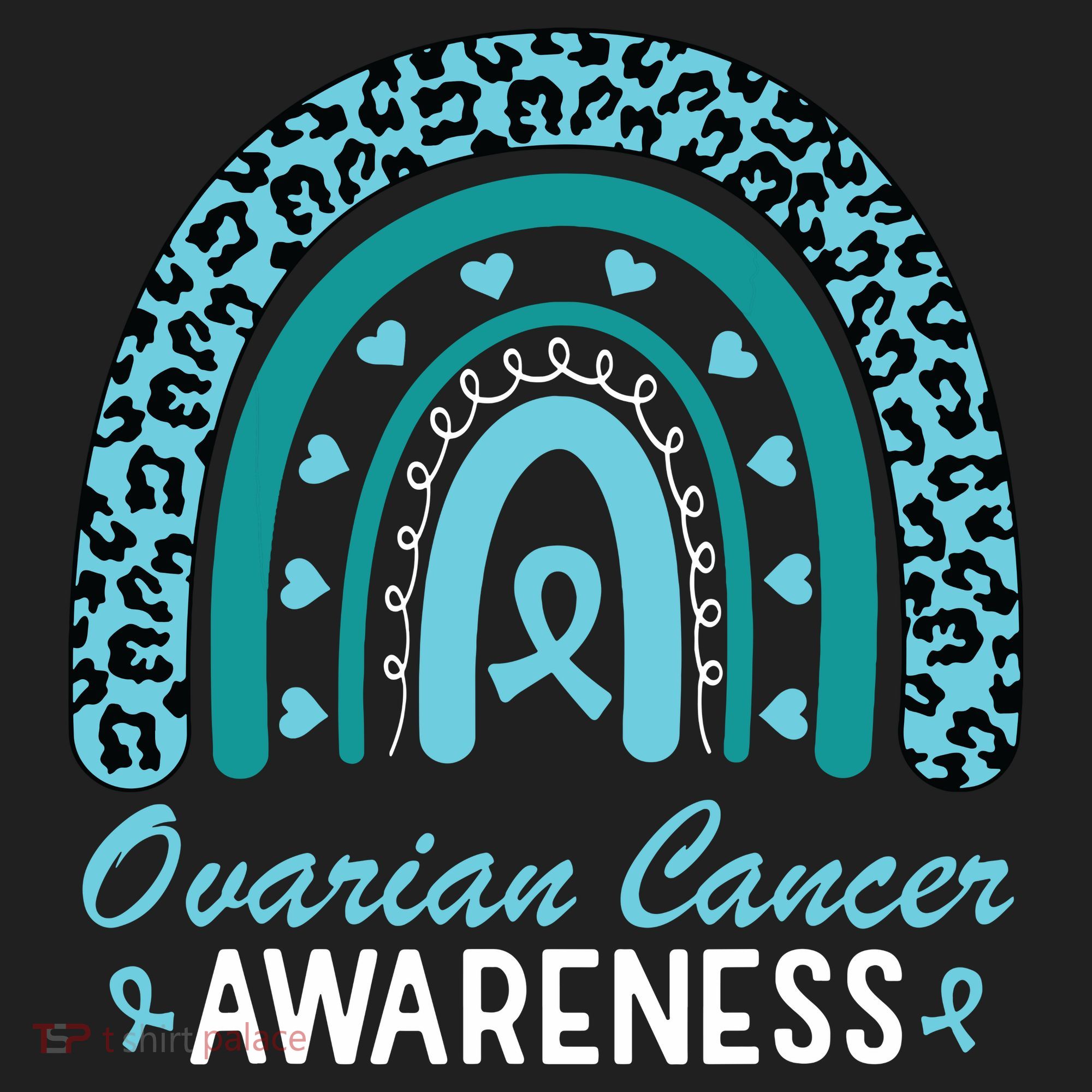 Ovarian Cancer Awareness Month Teal Rainbow Ribbon Women's Sweatshirt