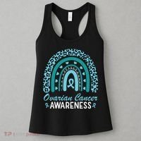Ovarian Cancer Awareness Month Teal Rainbow Ribbon Women's Tank Top thumb 3