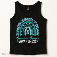 Ovarian Cancer Awareness Month Teal Rainbow Ribbon Tank Top thumb 2