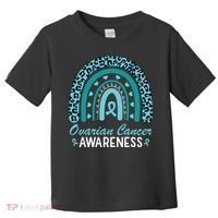 Ovarian Cancer Awareness Month Teal Rainbow Ribbon Toddler T-Shirt thumb 0