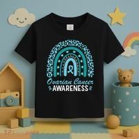 Ovarian Cancer Awareness Month Teal Rainbow Ribbon Toddler T-Shirt thumb 3