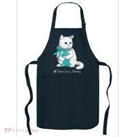 Ovarian Cancer Awareness Month Teal Ribbon Cat Apron thumb 0
