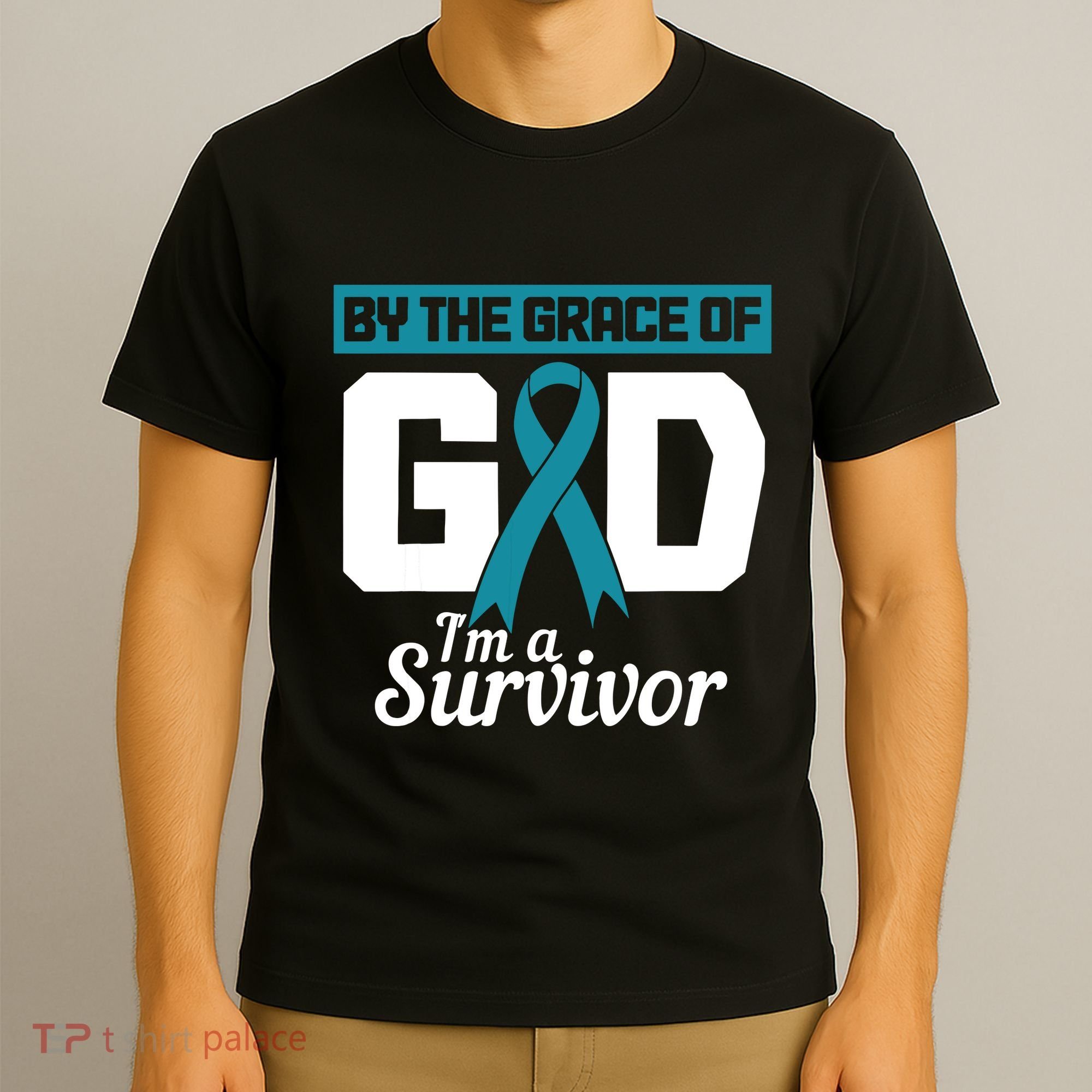 Ovarian Cancer Awareness By The Grace Of Im A Survivor T-Shirt