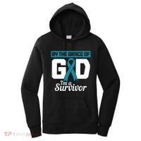Ovarian Cancer Awareness By The Grace Of Im A Survivor Women's Hoodie thumb 0