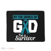 Ovarian Cancer Awareness By The Grace Of Im A Survivor Mousepad thumb 0