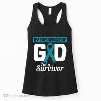 Ovarian Cancer Awareness By The Grace Of Im A Survivor Women's Tank Top thumb 0