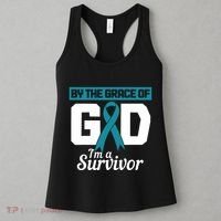 Ovarian Cancer Awareness By The Grace Of Im A Survivor Women's Tank Top thumb 3