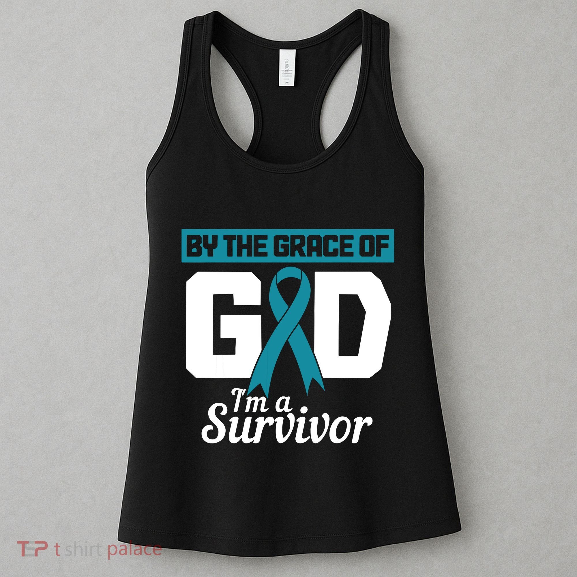 Ovarian Cancer Awareness By The Grace Of Im A Survivor Women's Tank Top