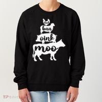 Oink Cluck Baa Moo Birthday Pig Chicken Cow Farmer Women's Sweatshirt thumb 0