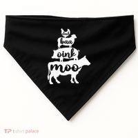 Oink Cluck Baa Moo Birthday Pig Chicken Cow Farmer USA-Made Doggie Bandana thumb 0