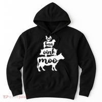 Oink Cluck Baa Moo Birthday Pig Chicken Cow Farmer Hoodie thumb 0