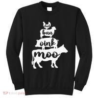 Oink Cluck Baa Moo Birthday Pig Chicken Cow Farmer Sweatshirt thumb 0