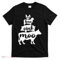 Oink Cluck Baa Moo Birthday Pig Chicken Cow Farmer T-Shirt thumb 0