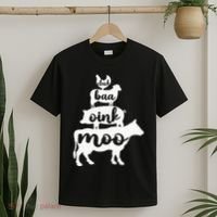 Oink Cluck Baa Moo Birthday Pig Chicken Cow Farmer T-Shirt thumb 2