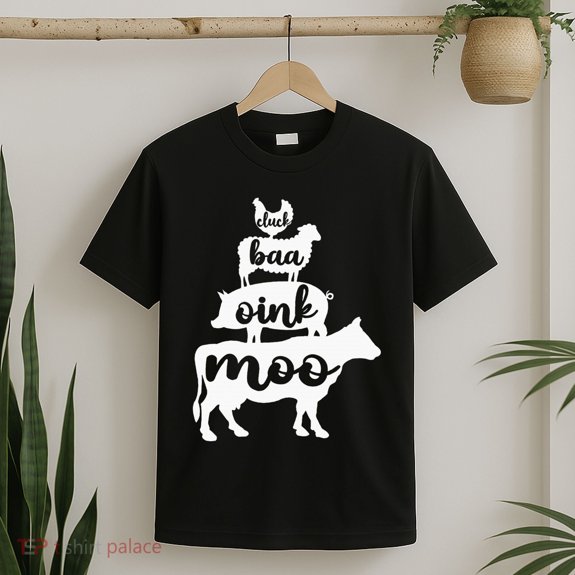 Oink Cluck Baa Moo Birthday Pig Chicken Cow Farmer T-Shirt