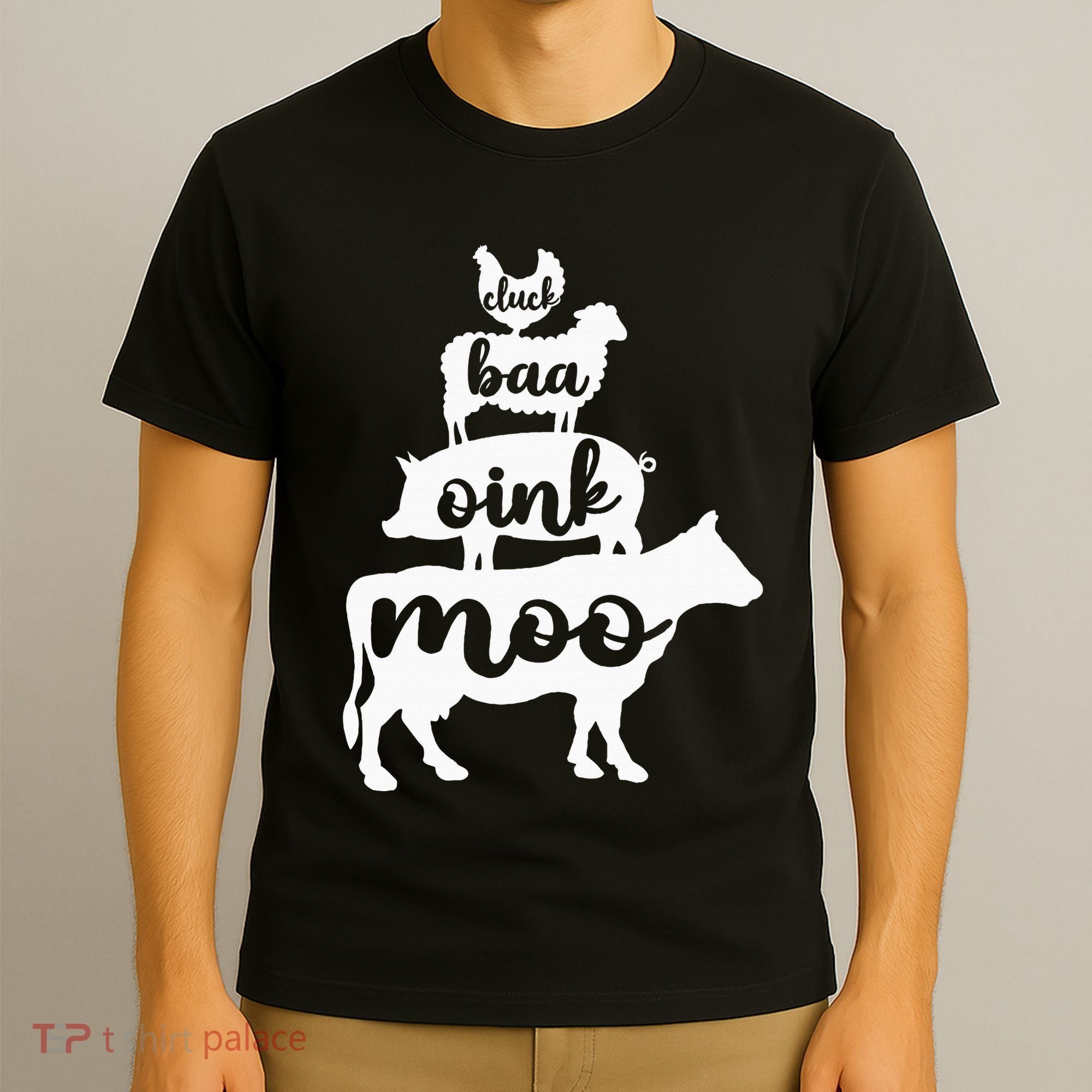Oink Cluck Baa Moo Birthday Pig Chicken Cow Farmer T-Shirt
