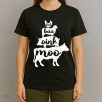Oink Cluck Baa Moo Birthday Pig Chicken Cow Farmer T-Shirt thumb 4