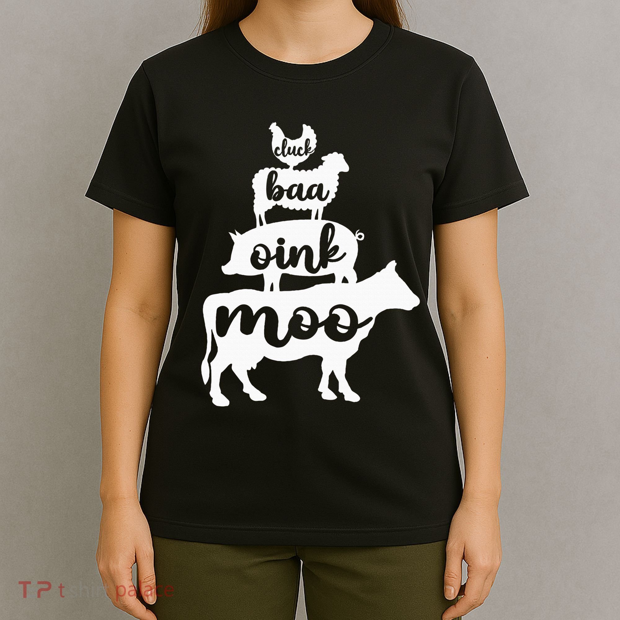 Oink Cluck Baa Moo Birthday Pig Chicken Cow Farmer T-Shirt