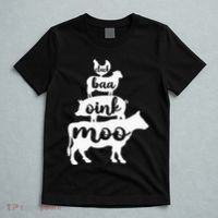 Oink Cluck Baa Moo Birthday Pig Chicken Cow Farmer T-Shirt thumb 5