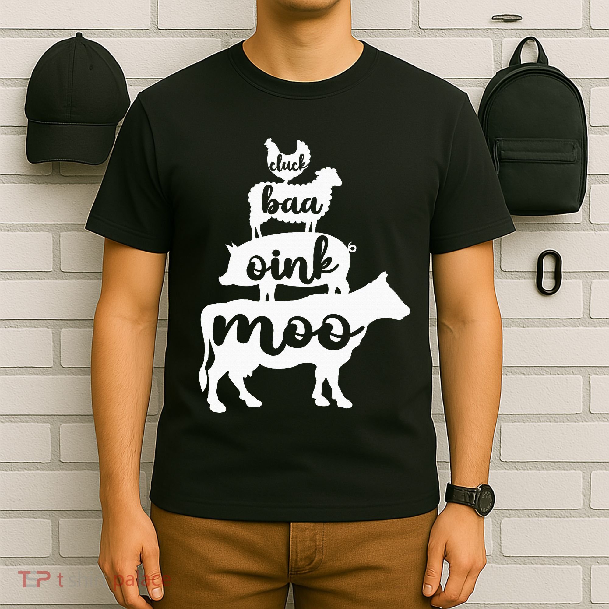 Oink Cluck Baa Moo Birthday Pig Chicken Cow Farmer T-Shirt