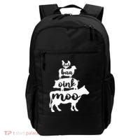Oink Cluck Baa Moo Birthday Pig Chicken Cow Farmer Backpack thumb 0