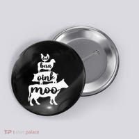 Oink Cluck Baa Moo Birthday Pig Chicken Cow Farmer Button thumb 0