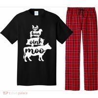 Oink Cluck Baa Moo Birthday Pig Chicken Cow Farmer Pajama Set thumb 0