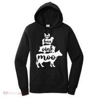 Oink Cluck Baa Moo Birthday Pig Chicken Cow Farmer Women's Hoodie thumb 0