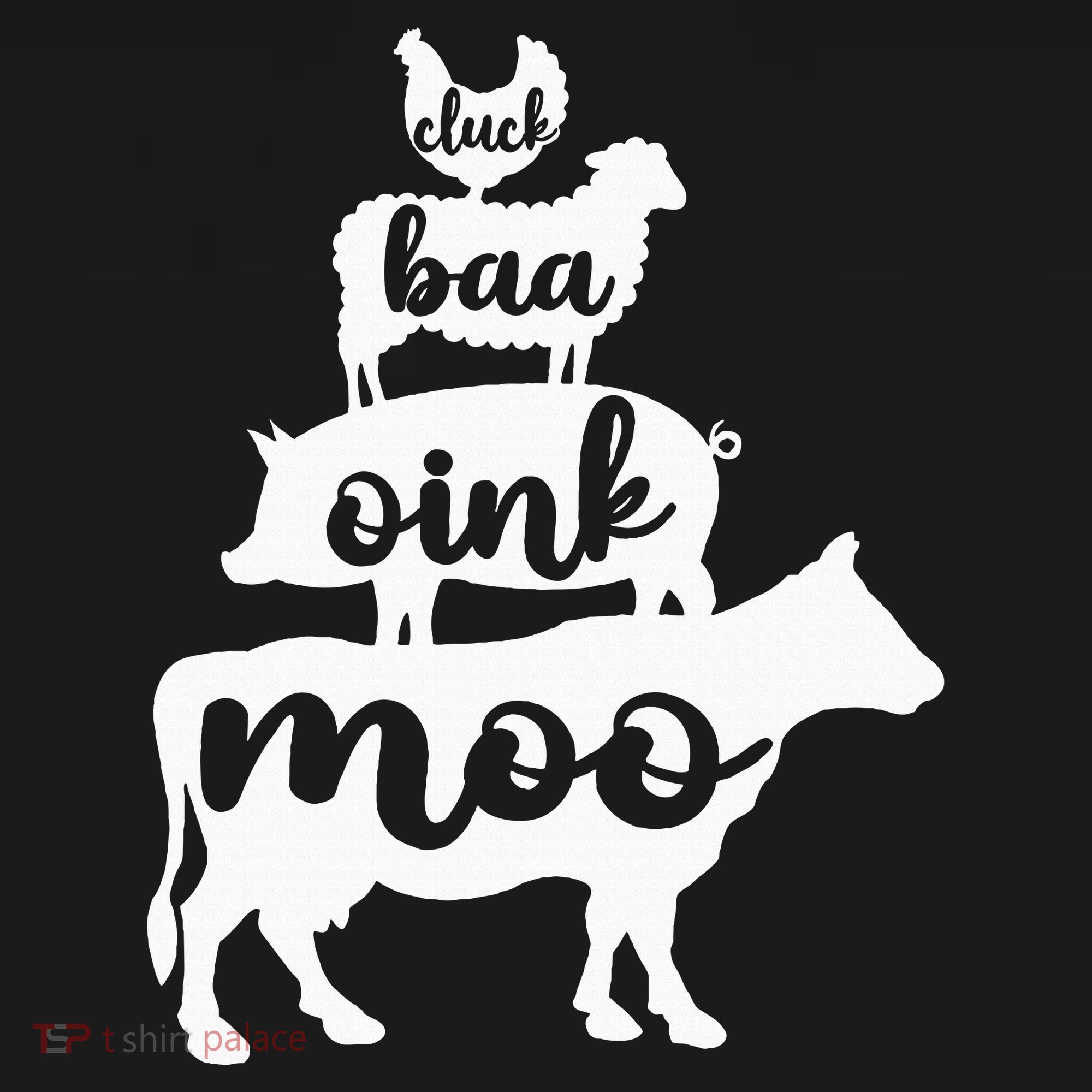 Oink Cluck Baa Moo Birthday Pig Chicken Cow Farmer Women's Hoodie